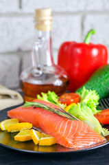 Lightly salted salmon fillet