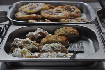 Freshly Baked Pastries with Icing on a Tray