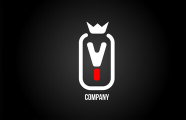 Y alphabet letter logo for company and corporate in red black and white colors. Creative icon design with king crown. Can be used for a logotype or branding