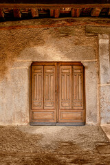 old wooden door in village