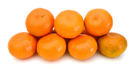 ripe juicy tangerine on a white background