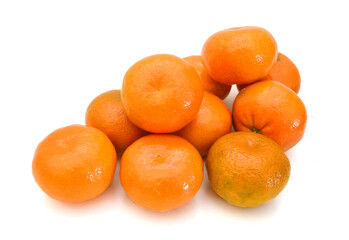ripe juicy tangerine on a white background