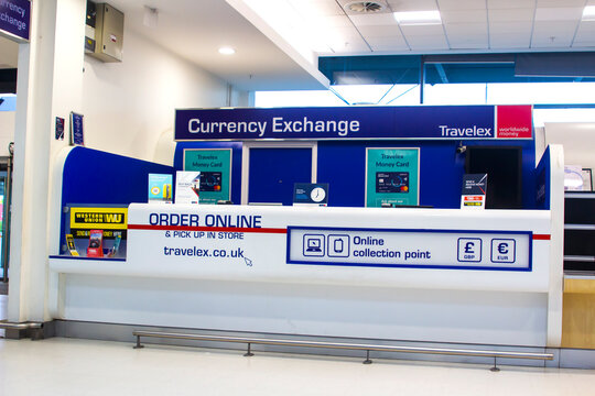 A Travelex Currency Exchange Booth At Belfast City Airport In Northern Ireland