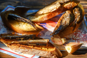 
smoked fish sandwich on the table1