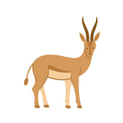 Cartoon antelope on a white background.Flat cartoon illustration for kids.