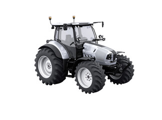 3d rendering tractor for plowing soil isolated on white background no shadow