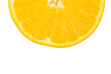 Fresh orange fruit slice isolated on white background
