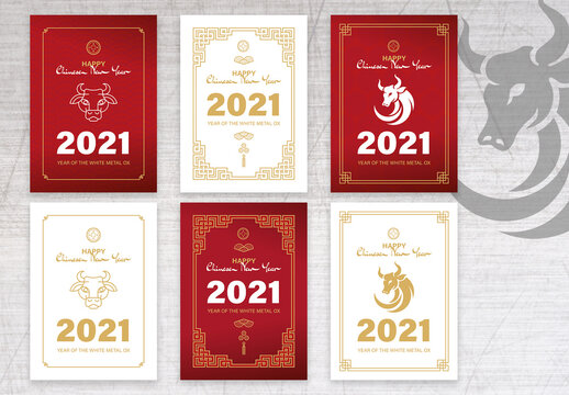 Lunar Chinese New Year 2021 Postcard Set