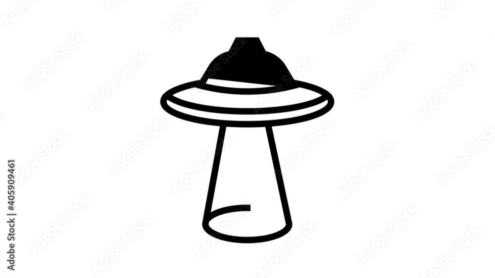 Poster ufo geek animated black icon. ufo geek sign. isolated on white background