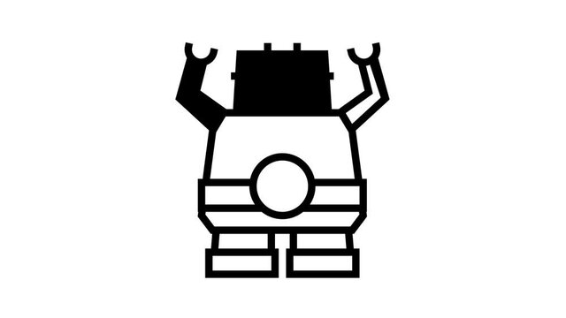 robotic geek animated black icon. robotic geek sign. isolated on white background