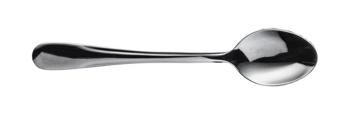 Plastic black spoon isolated on a white background