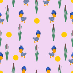 A seamless pattern with animals in a flat style for children’s apparel, stationery, accessories, textiles. Print.