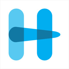 blue letter h logo design