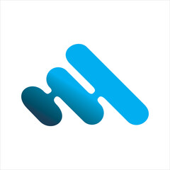 blue triangle color line logo design