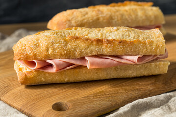 Homemade French Ham Jambon Beurre Sandwich
