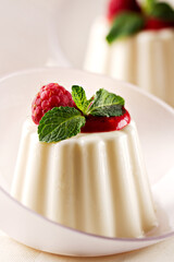 Panna Cotta with Fresh Berries. High quality photo