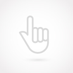 Outline hand icon. Gesture concept. Vector illustration, flat design
