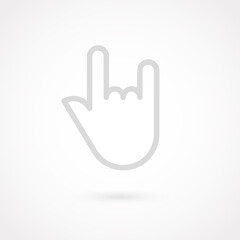 Outline hand icon. Gesture concept. Vector illustration, flat design