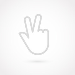 Obraz premium Outline hand icon. Gesture concept. Vector illustration, flat design
