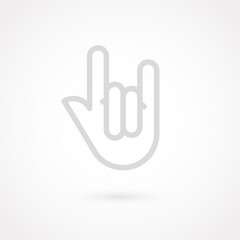 Obraz premium Outline hand icon. Gesture concept. Vector illustration, flat design