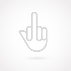 Outline hand icon. Gesture concept. Vector illustration, flat design