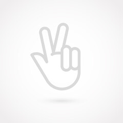 Outline hand icon. Gesture concept. Vector illustration, flat design