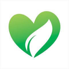 love hearth green leaf logo design