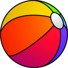 Fototapeta premium A rainbow-coloured inflatable beach ball.