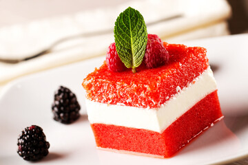 Panna Cotta with Fresh Berries. High quality photo