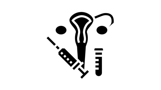 injection gynecology treatment animated glyph icon. injection gynecology treatment sign. isolated on white background
