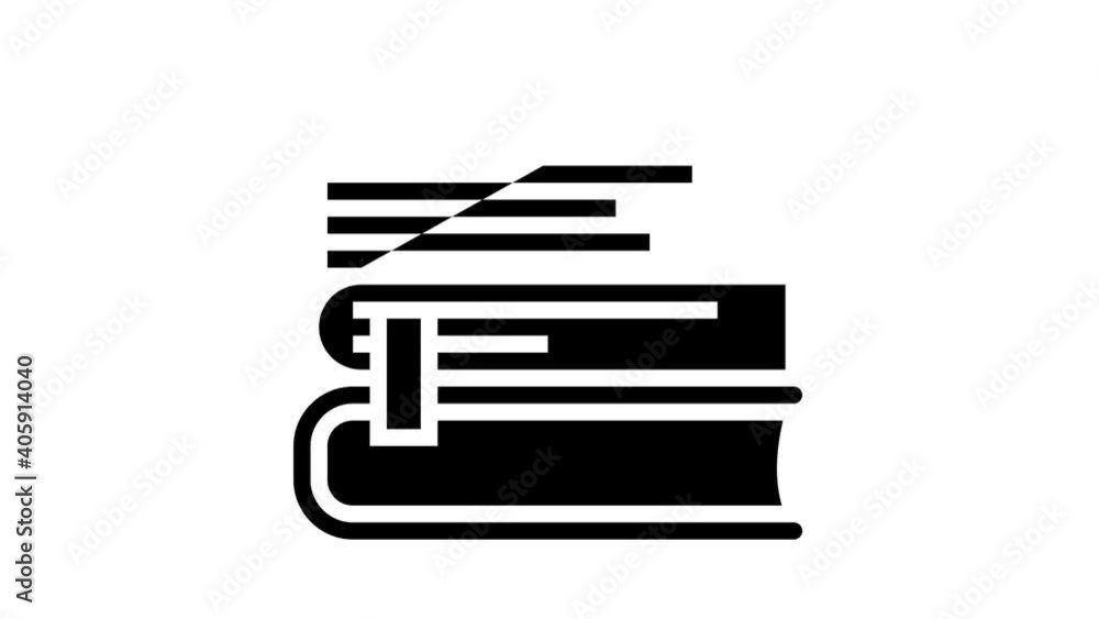 Poster reading books geek animated glyph icon. reading books geek sign. isolated on white background