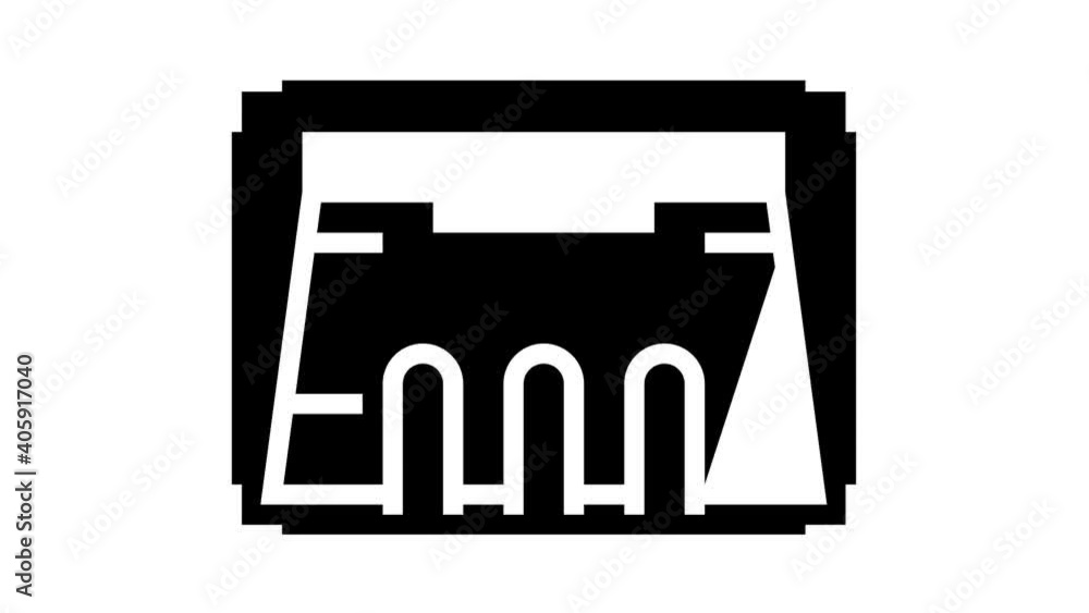 Poster dam modeling animated glyph icon. dam modeling sign. isolated on white background