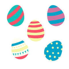 stock vector illustration of Easter eggs on white background. the celebration of Easter. coloring eggs. elements for postcards and decoration.