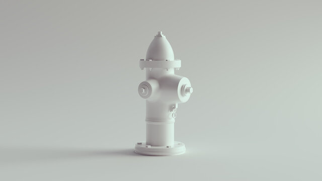White Fire Hydrant 3d illustration render