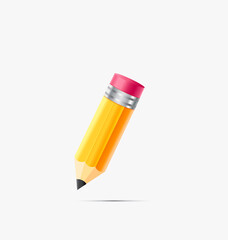 Cute pencil icon design. Vector illustration of a pencil. 