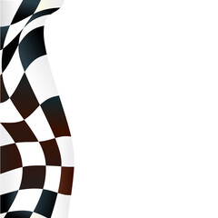Checkered flag design as a side design element. Racing flag design. Vector illustration.