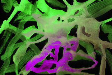 Modern contemporary acrylic background. Colorful texture made with a palette knife. Abstract painting on paper. Mess on the canvas.