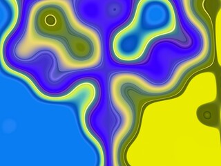 Blue yellow pink purple shapes, violet, swirls, abstract background with circles