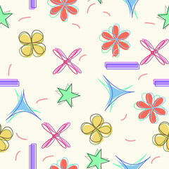 Abstract seamless design for baby textured or cloths created with different shapes