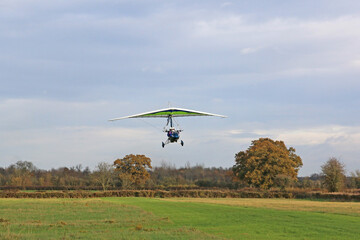 Ultralight airplane taking off