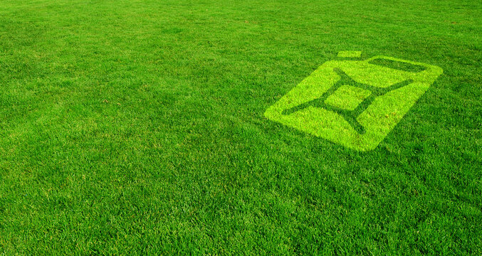 Renewable Fuel Symbol on Green Lawn