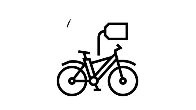 bicycle rental animated black icon. bicycle rental sign. isolated on white background