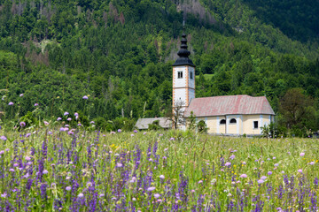 church in Jereka near Bohinj lake in Slovenia