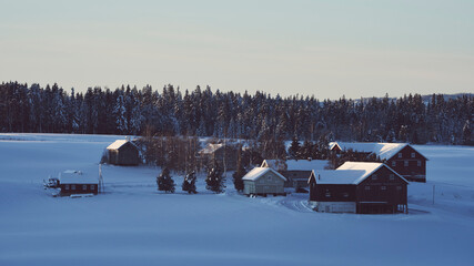 landscape in the countryside at winter
