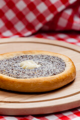 traditional czech cakes on burnt spruce wood