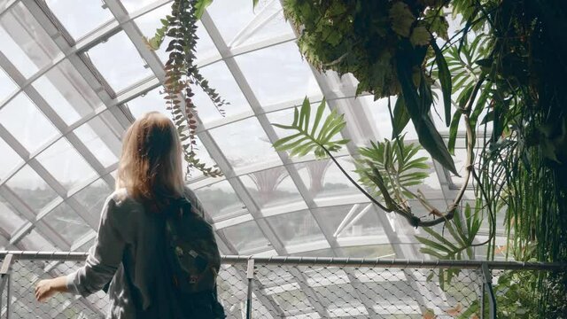 Female Traveler With Backpack