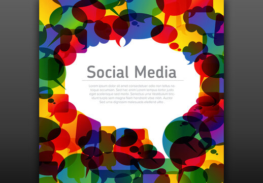 Social Media Abstract Illustration with Speech Bubbles