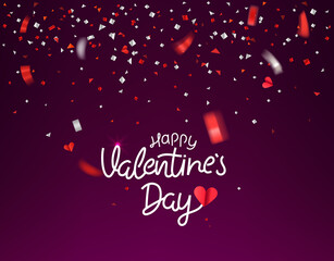 Happy Valentines Day greeting card. Vector banner