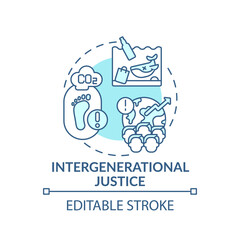 Intergenerational justice concept icon. Climate justice idea thin line illustration. Fossil-Free World. Vector isolated outline RGB color drawing. Global warming. Editable stroke