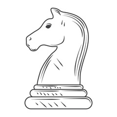 chess piece horse, sketch style design vector